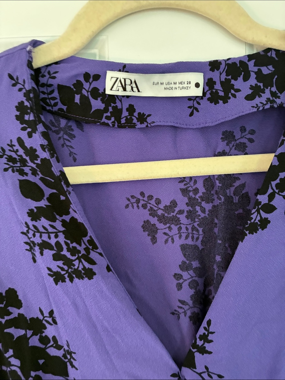Zara Purple Long Sleeve Floral Tiered Dress - Picture 2 of 5